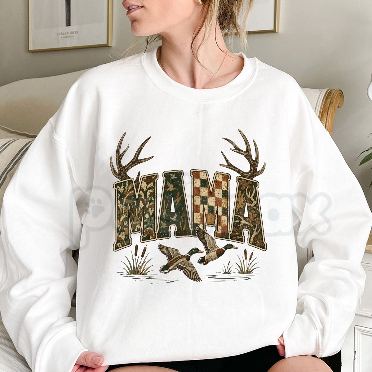 Hunting Camo Mama Country Graphic Sweatshirt