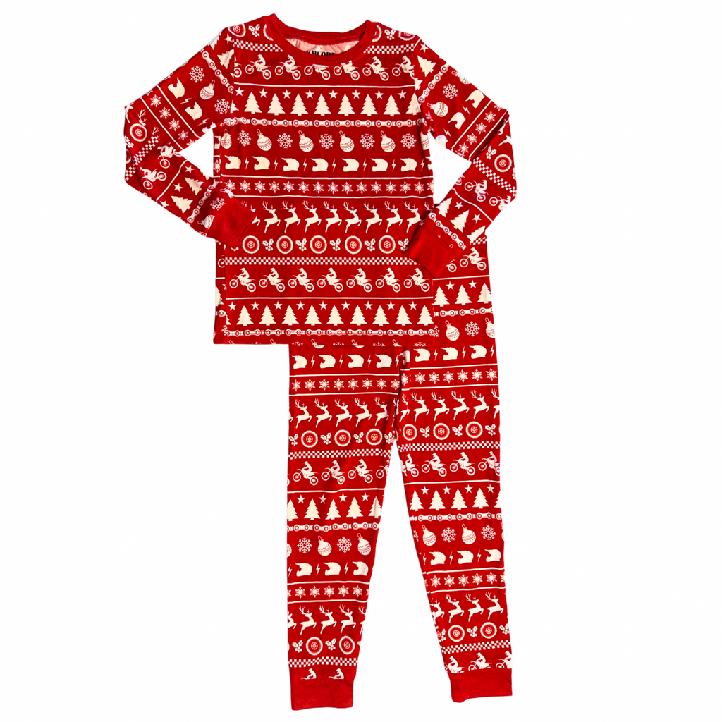 Kids' Merry Moto Bamboo Christmas Pajama Set
