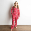Women's Merry Moto Button-Up Bamboo Christmas Pajamas