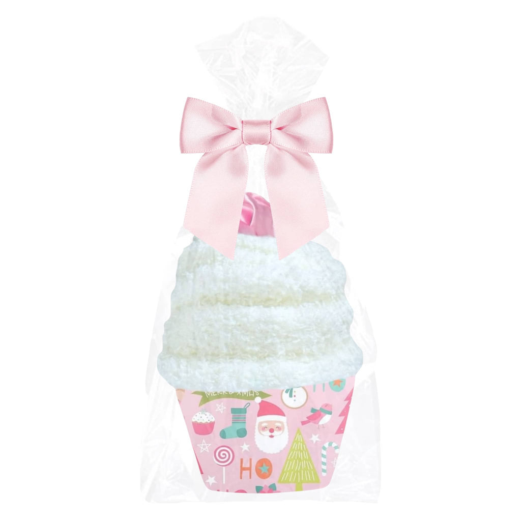 Christmas Cozy Socks Cupcake with Scrunchie