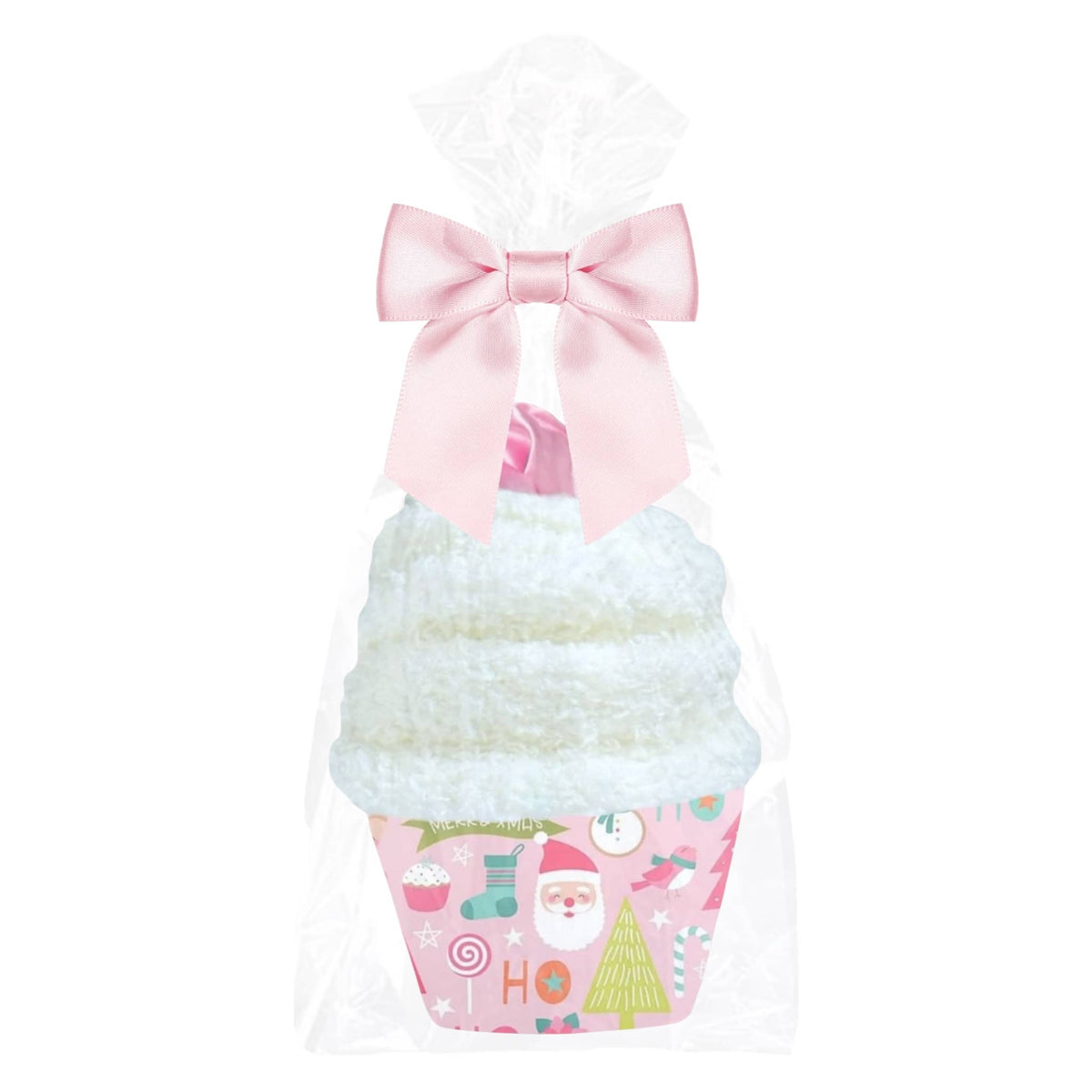 Christmas Cozy Socks Cupcake with Scrunchie