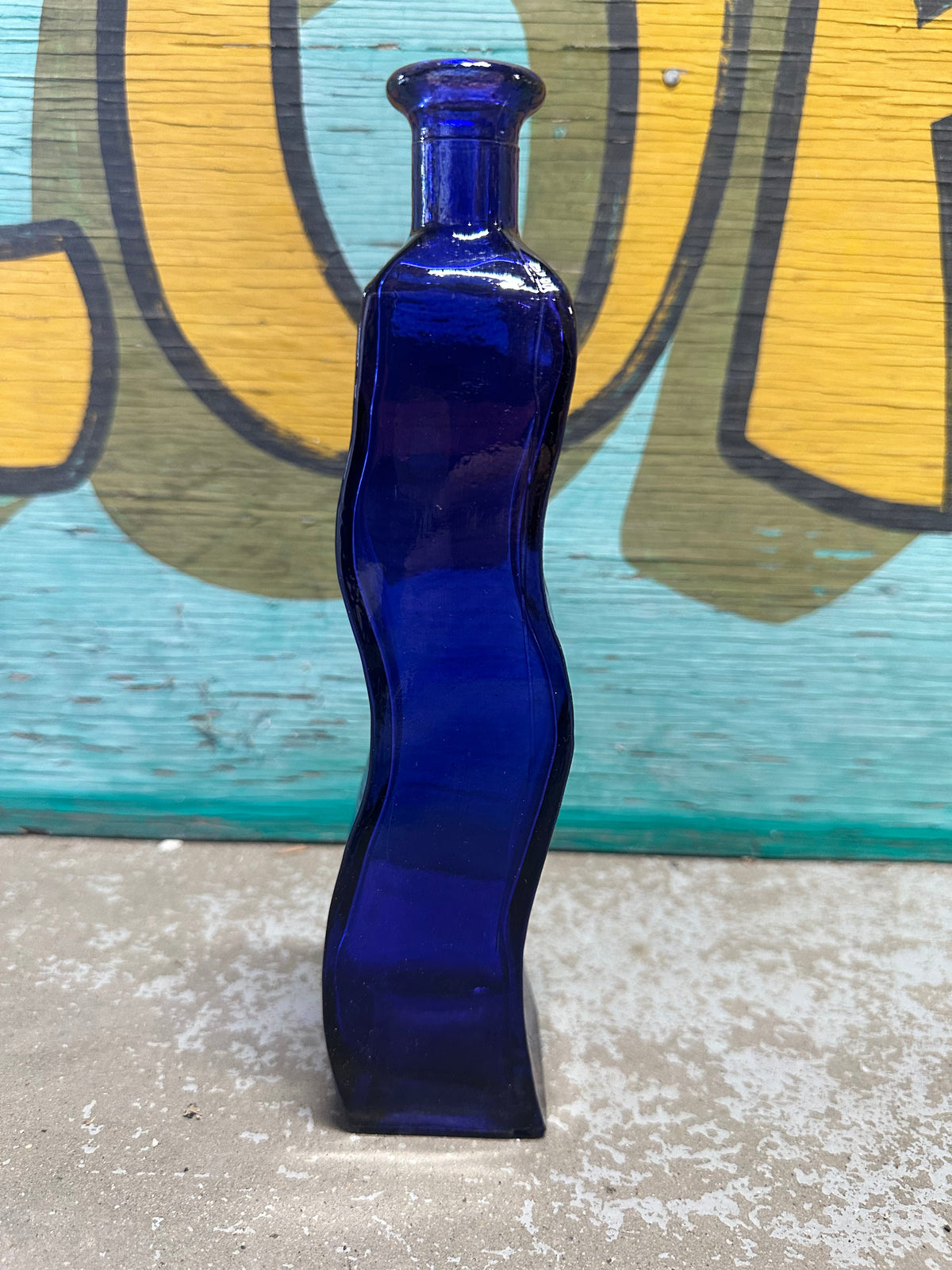 Tall Wavy Glass Bottle Bud Vase | 9.25" | 7 Colors