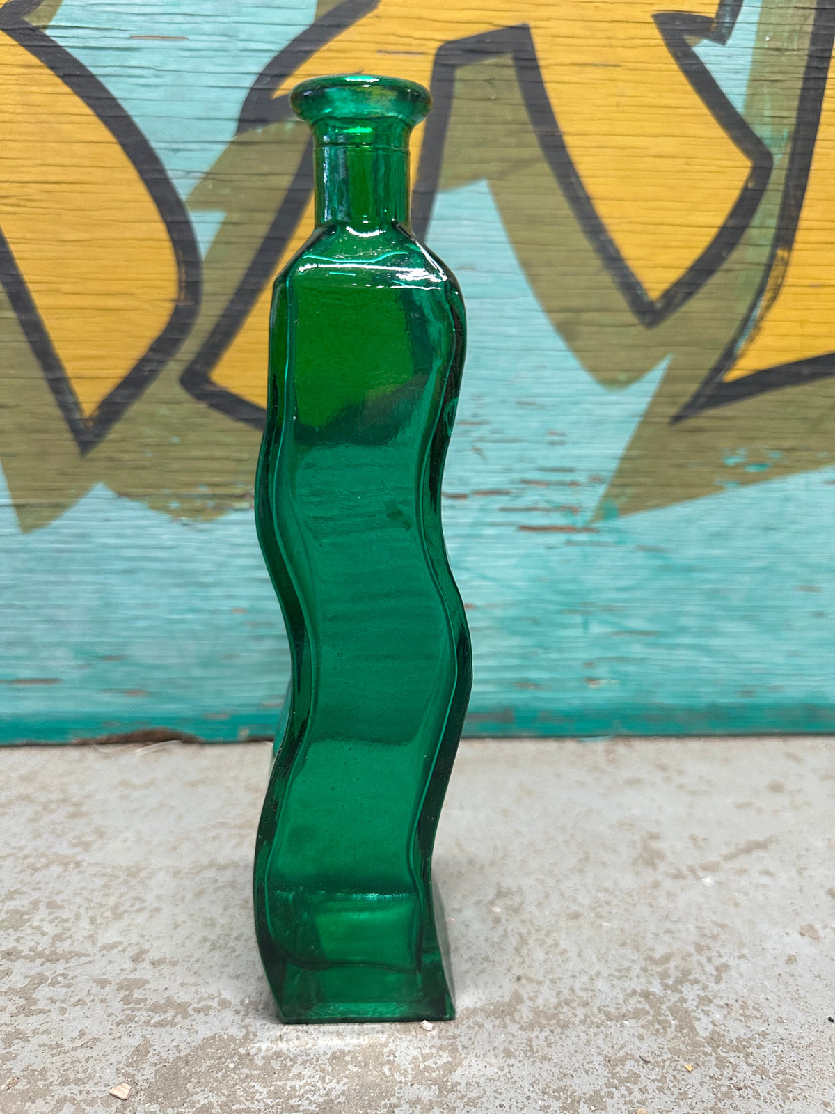 Tall Wavy Glass Bottle Bud Vase | 9.25" | 7 Colors