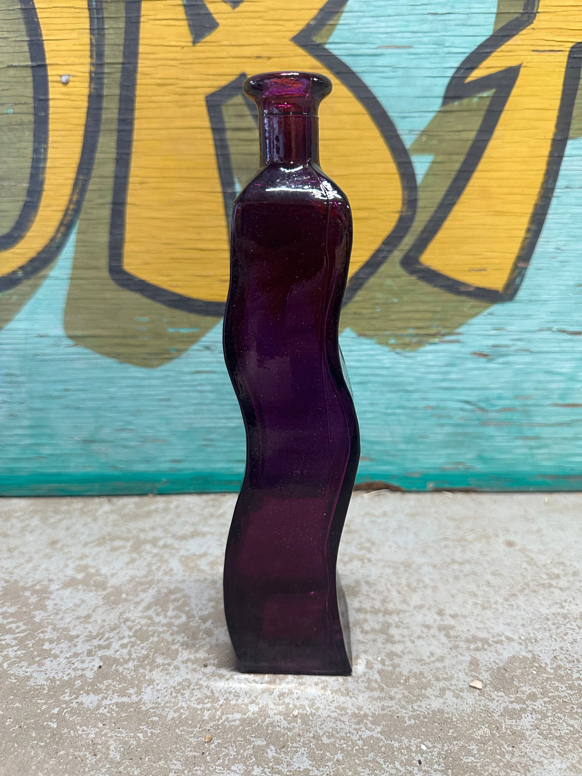 Tall Wavy Glass Bottle Bud Vase | 9.25" | 7 Colors