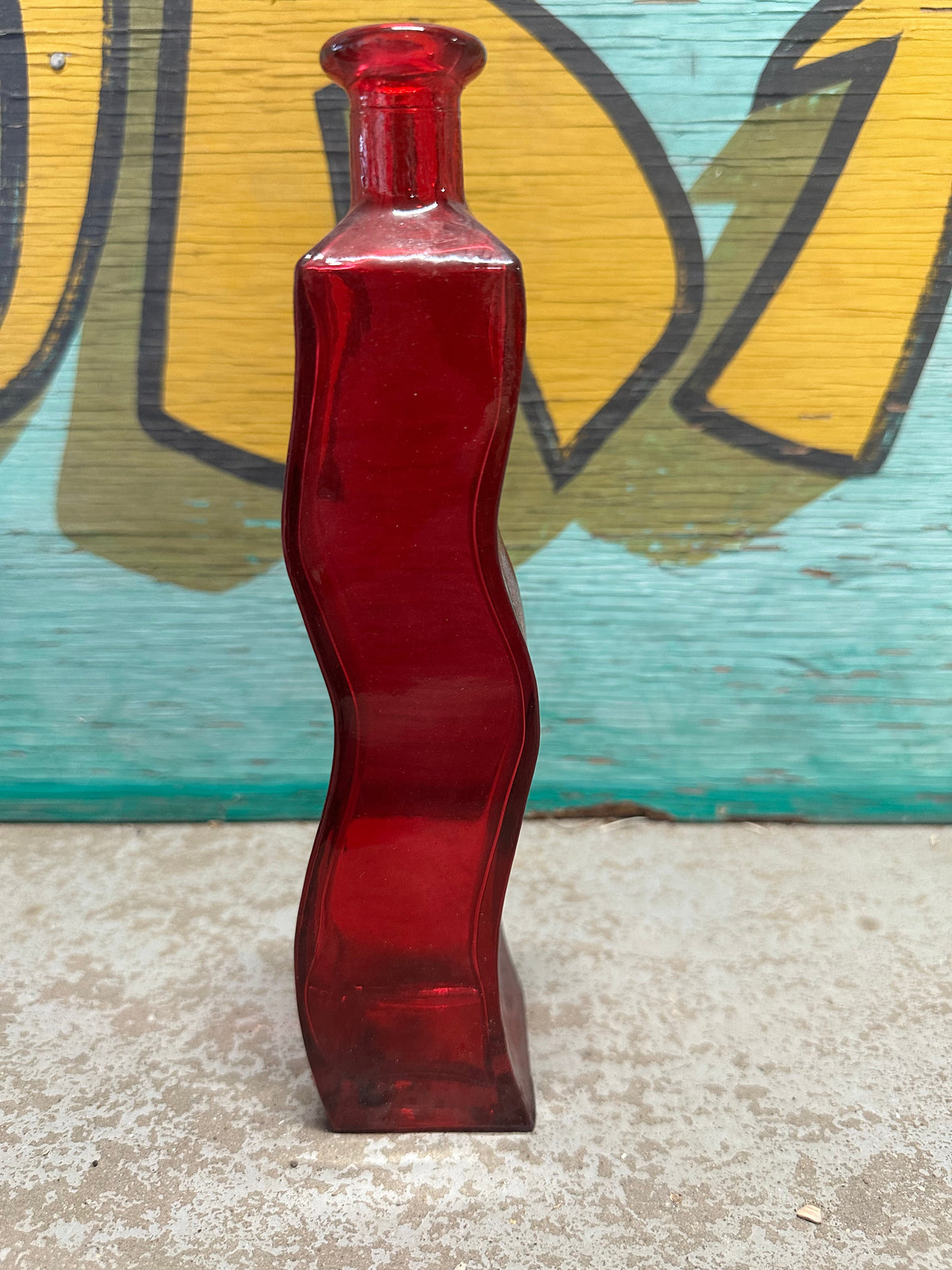 Tall Wavy Glass Bottle Bud Vase | 9.25" | 7 Colors