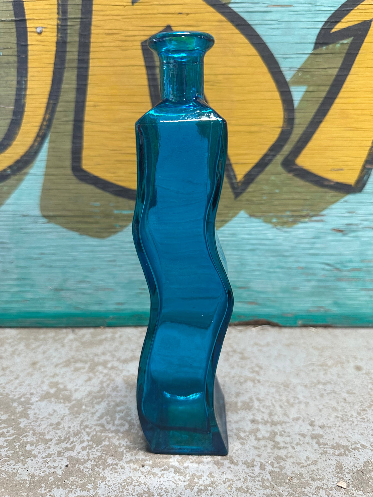 Tall Wavy Glass Bottle Bud Vase | 9.25" | 7 Colors
