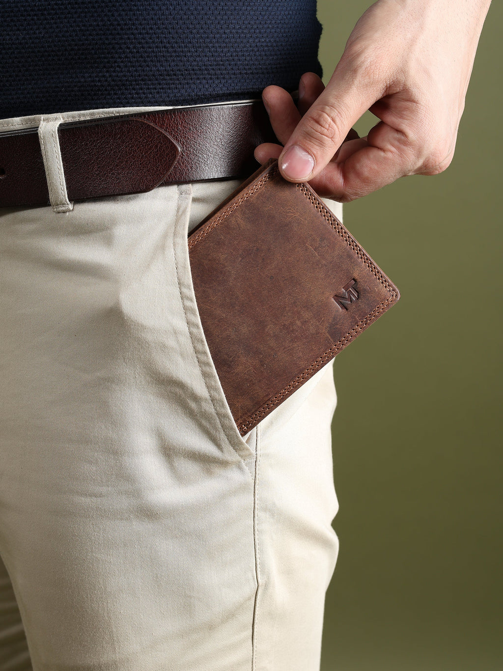 Buffalo Leather Hunter Wallet for Men