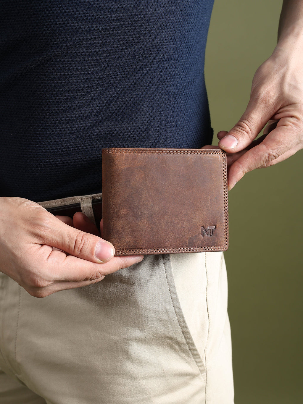 Buffalo Leather Hunter Wallet for Men