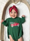 Christmas Tree Truck Bamboo Baby Sweatshirt Romper