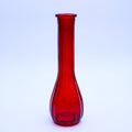Vintage Ruby Red Ribbed Glass Bud Vase | 8.5"