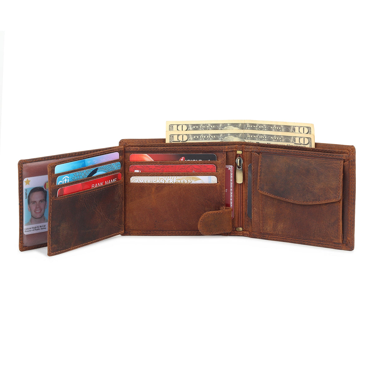 Buffalo Leather Hunter Wallet for Men