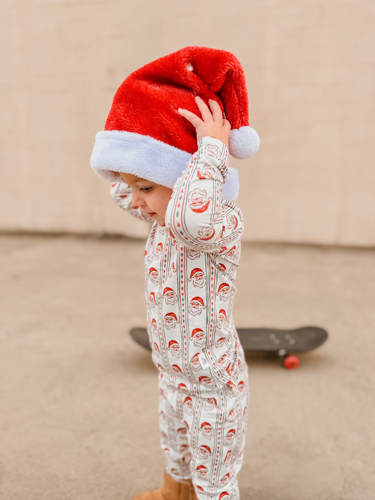 Kids' Vintage Santa Bamboo Christmas Pajama Set