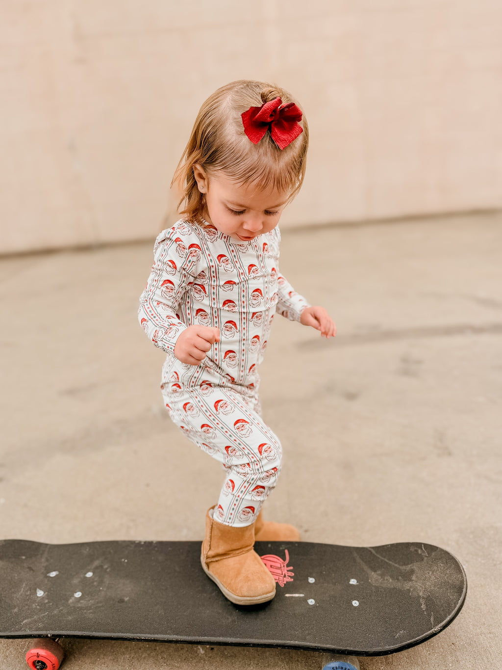 Kids' Vintage Santa Bamboo Christmas Pajama Set