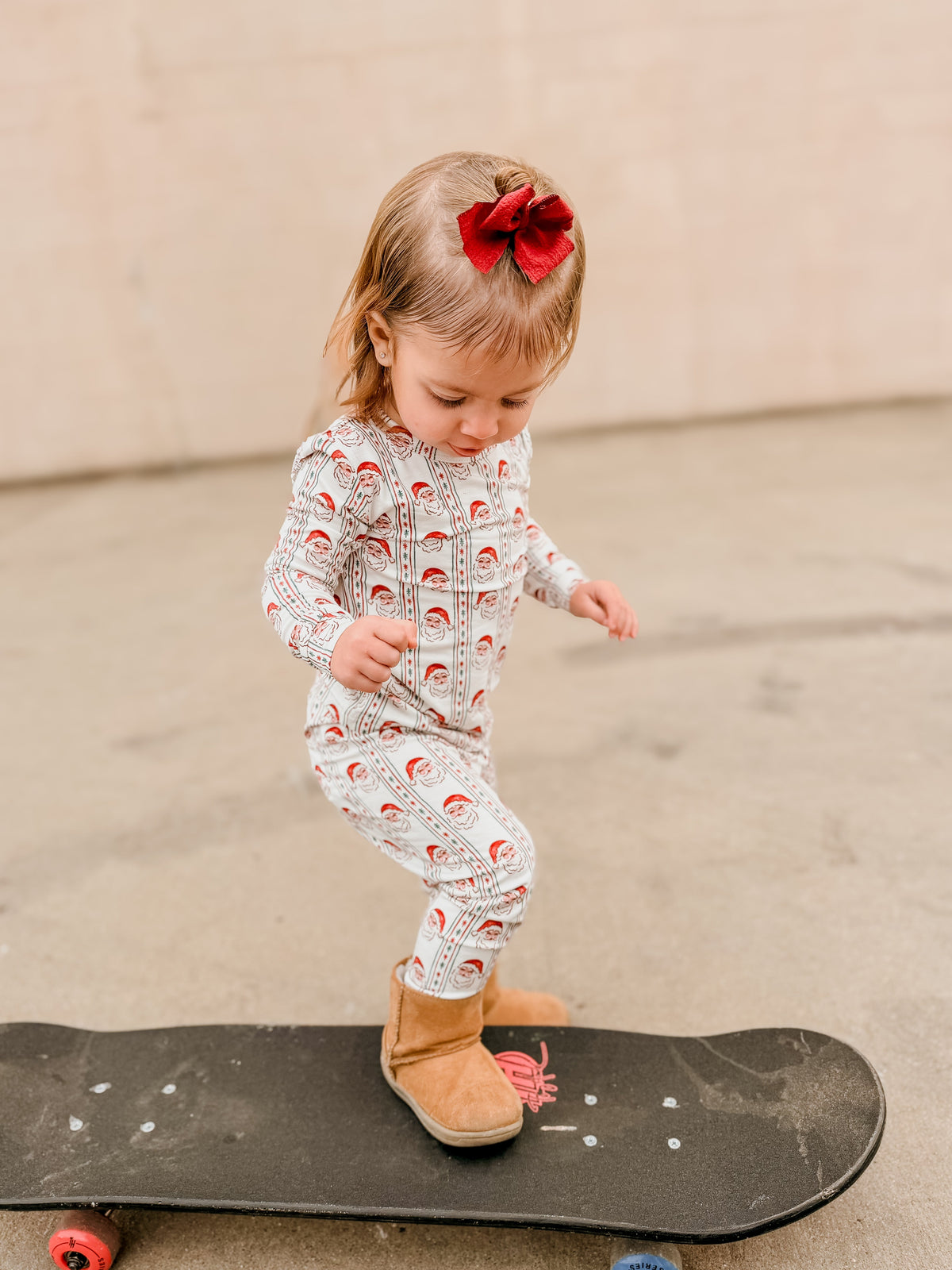 Kids' Vintage Santa Bamboo Christmas Pajama Set