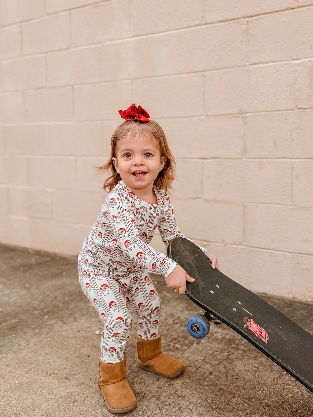 Kids' Vintage Santa Bamboo Christmas Pajama Set
