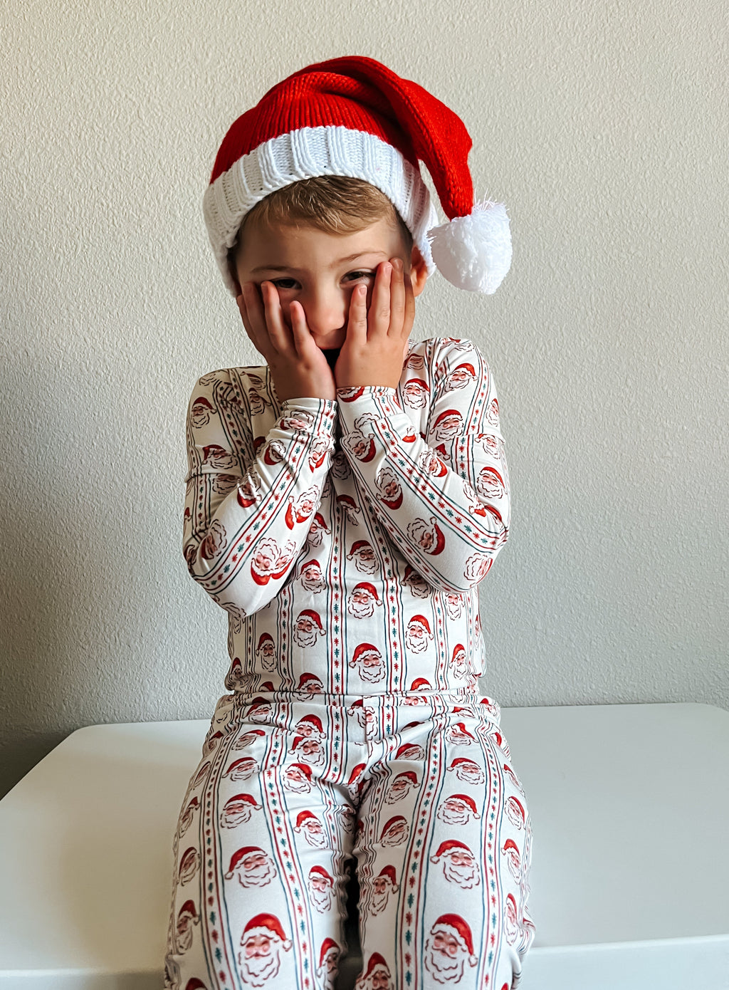 Kids' Vintage Santa Bamboo Christmas Pajama Set