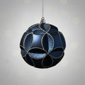 Blue Clover Glitter Ball Christmas Ornament