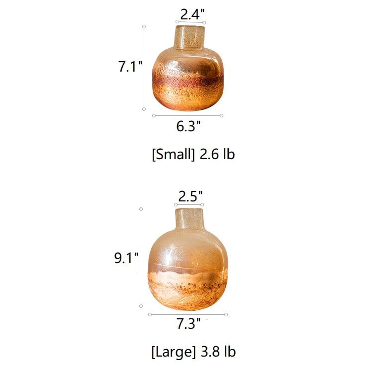 Hand-Blown Amber Bubble Glass Bud Vase | Small & Large