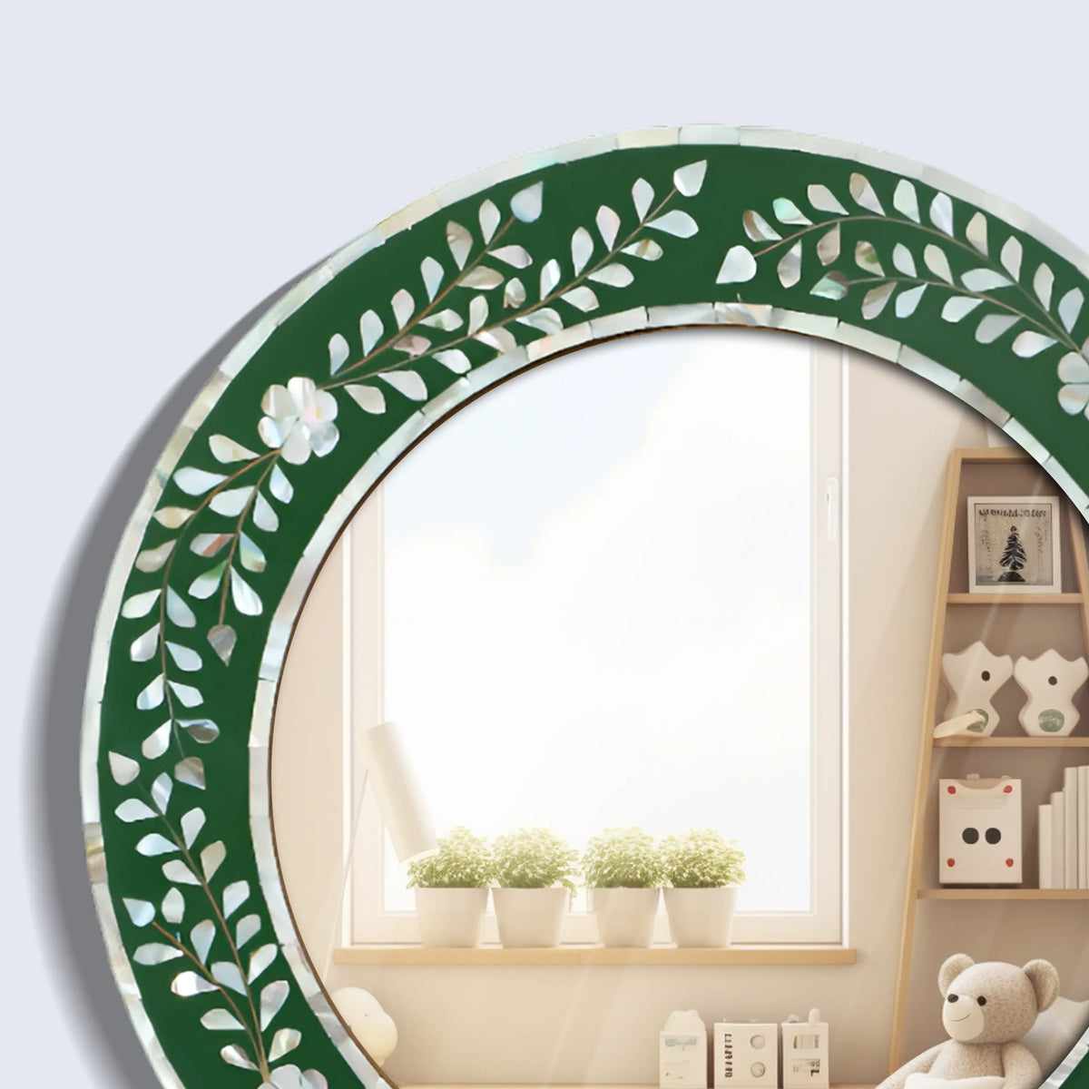 Alhambra Mother of Pearl Round Wall Mirror | 12" | Made to Order