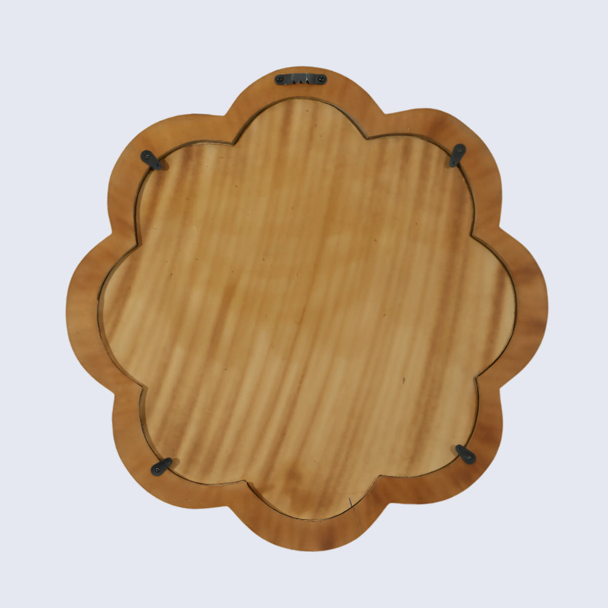Blue & White Scalloped Bone Inlay Round Wall Mirror | 18" | Made to Order