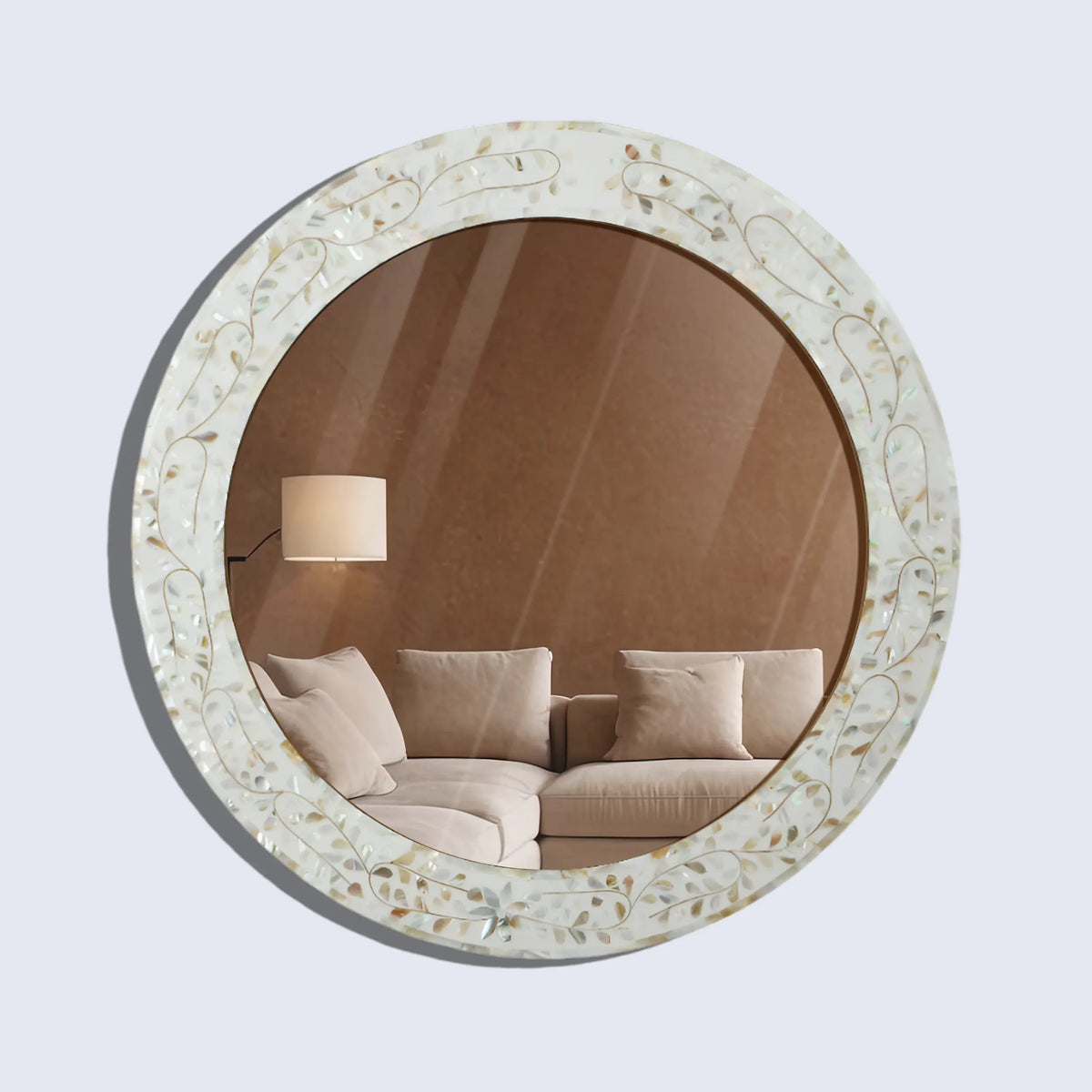 Alhambra Mother of Pearl Round Wall Mirror | 22" | Made to Order