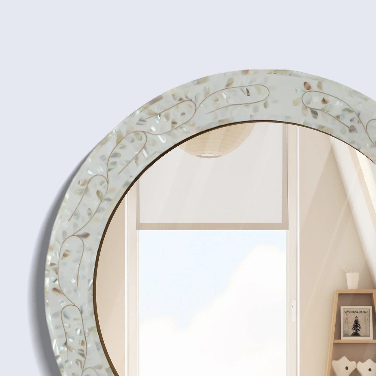 Alhambra Mother of Pearl Round Wall Mirror | 22" | Made to Order