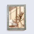 Black & White Bone Resin Inlay Wall Mirror | 40x30 | Made to Order
