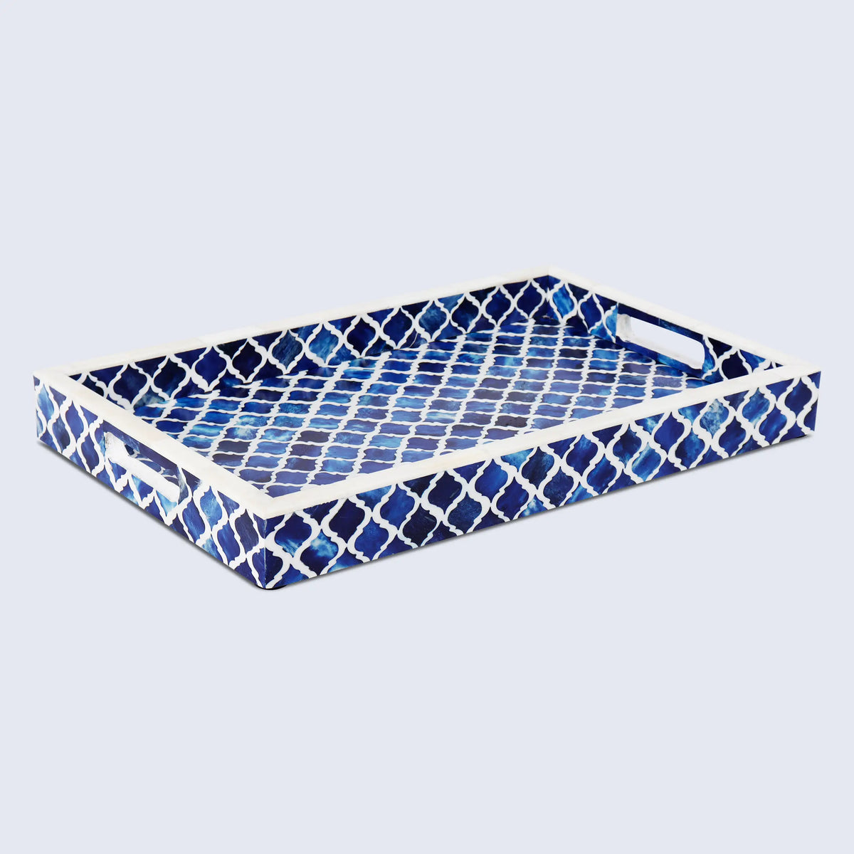 Moroccan Blue & White Decorative Tray | 3 Sizes