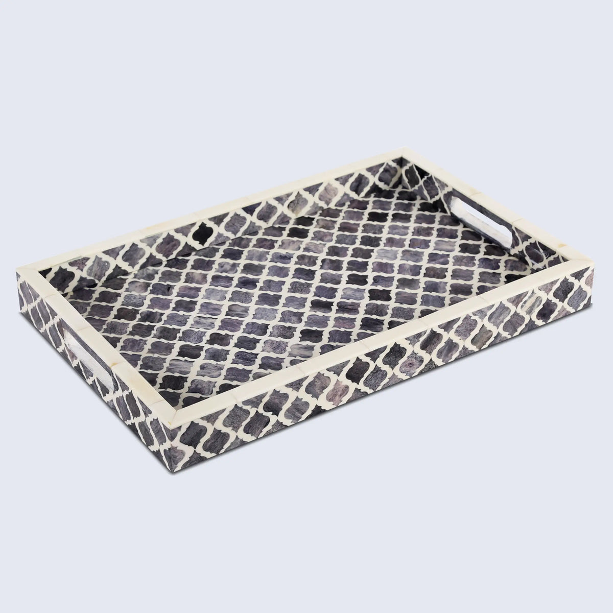 Moroccan Grey & White Decorative Tray | 3 Sizes