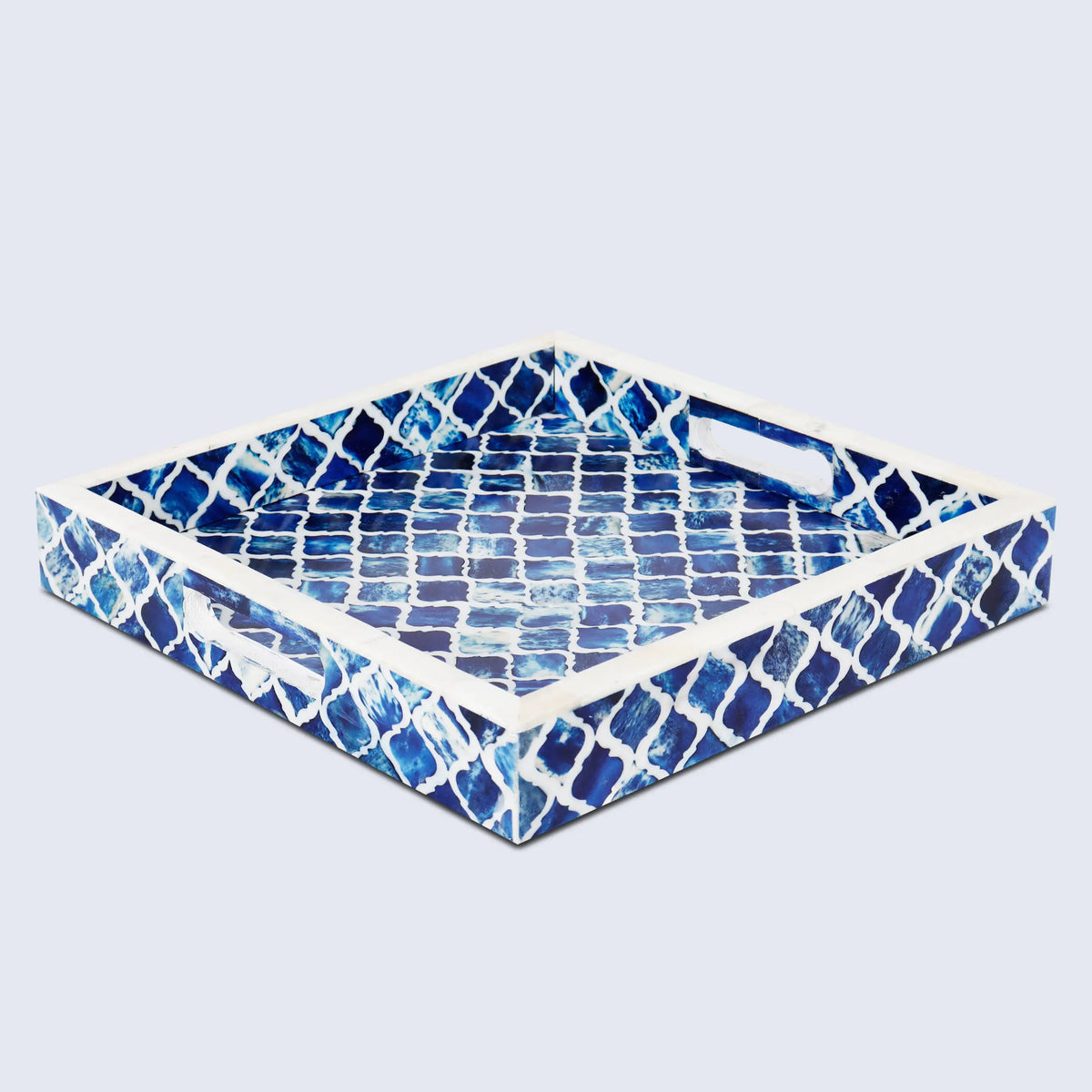 Moroccan Blue & White Decorative Tray | 3 Sizes