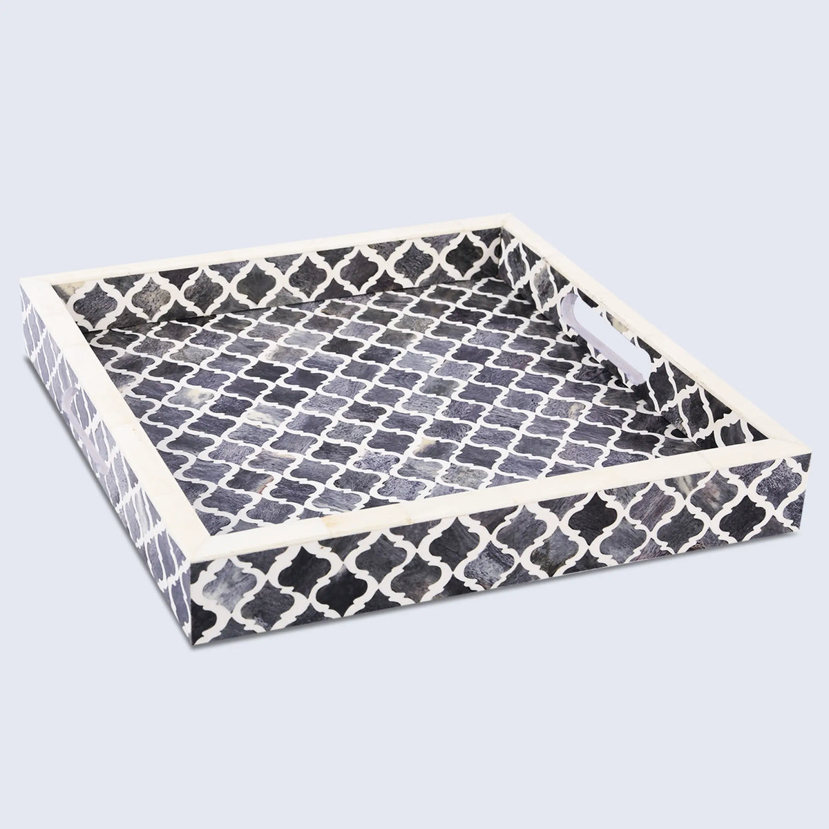 Moroccan Grey & White Decorative Tray | 3 Sizes