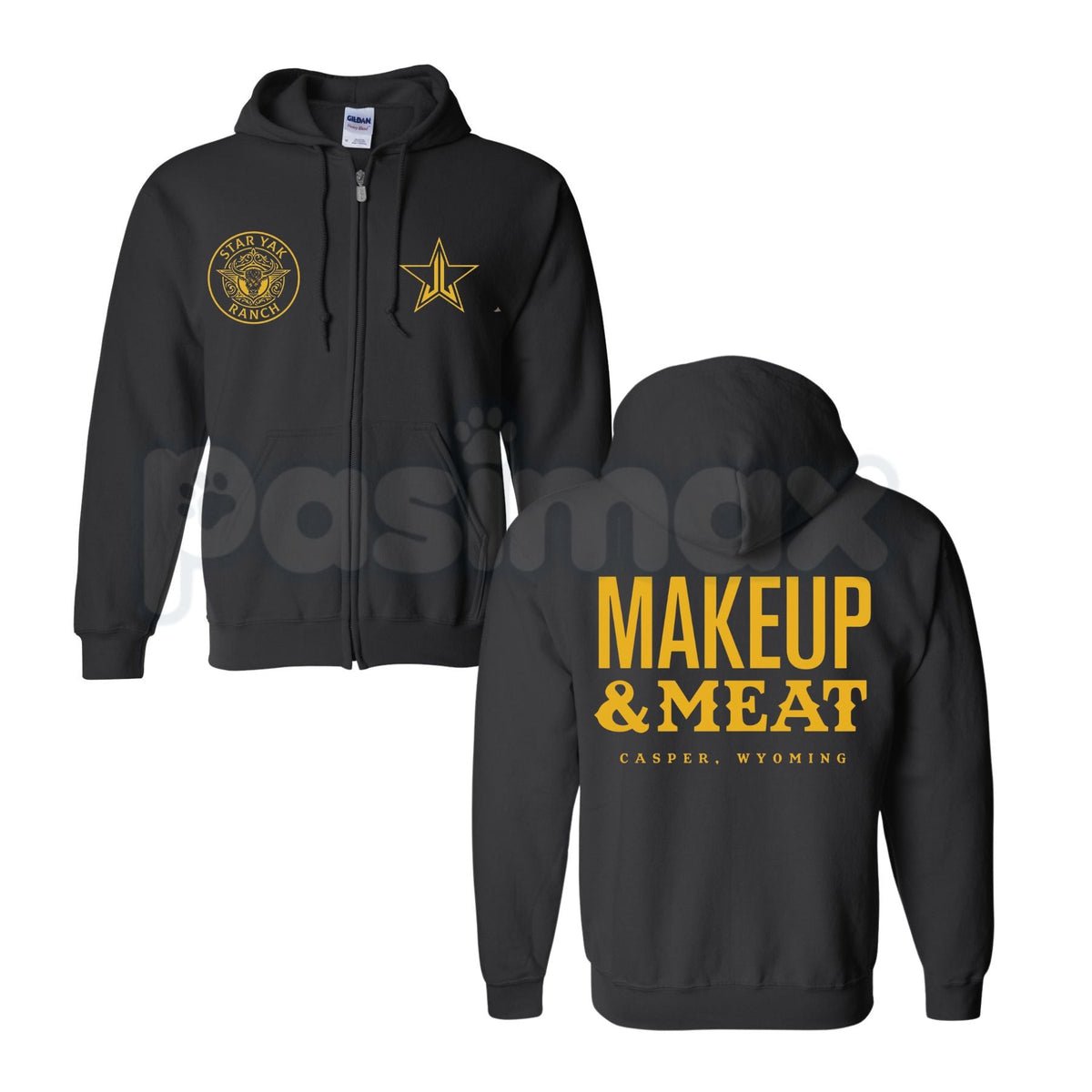 Makeup & Meat Chocolate Zip-Up Hoodie – Funny Graphic Foodie & Beauty Hoodie, Cozy Unisex Streetwear Sweater