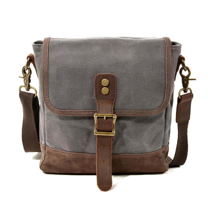 Men's Waxed Canvas & Leather Messenger Bag