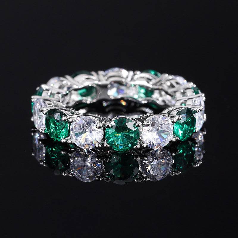 Geometric CZ Stackable Band | Sterling Silver