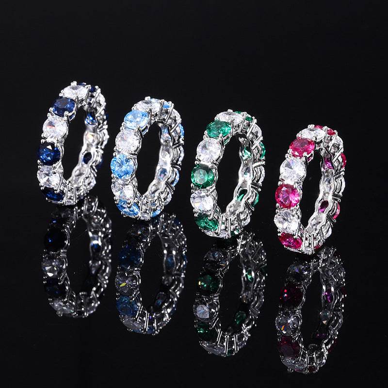 Geometric CZ Stackable Band | Sterling Silver