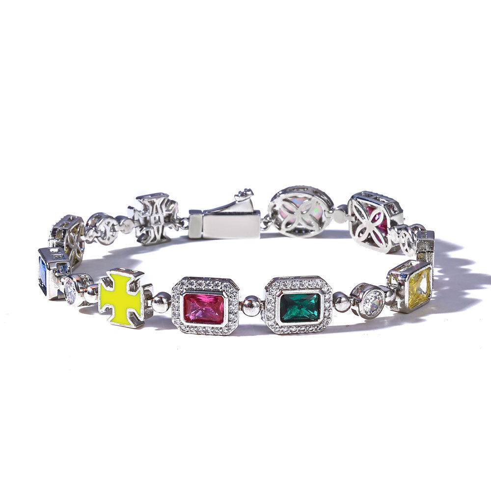 Stacking CZ Chain Necklace & Bracelet Set | Gold or White Gold