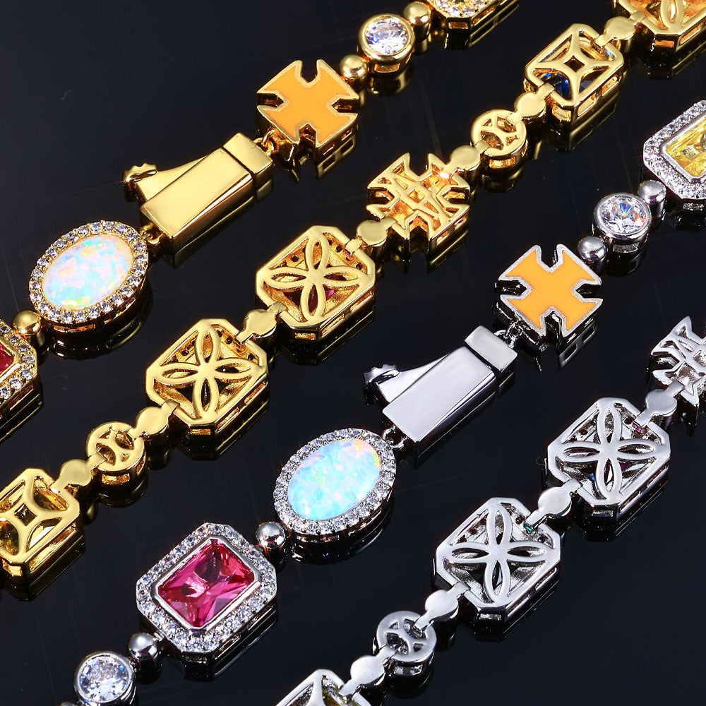 Stacking CZ Chain Necklace & Bracelet Set | Gold or White Gold
