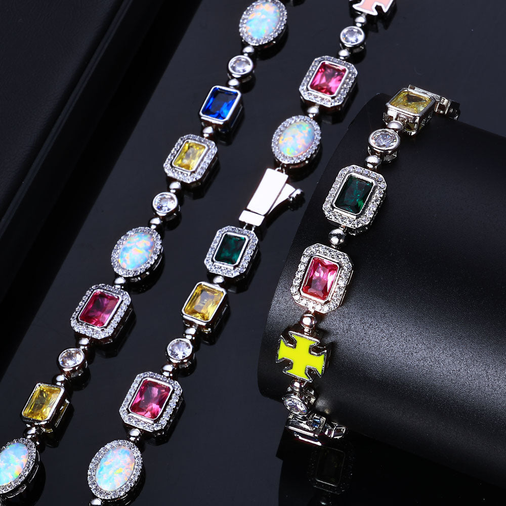 Stacking CZ Chain Necklace & Bracelet Set | Gold or White Gold