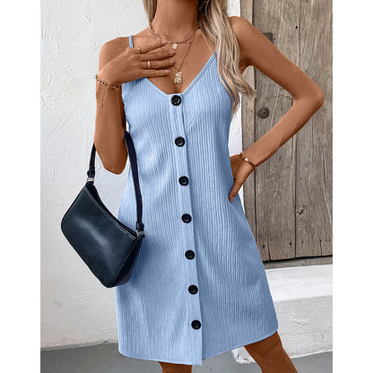 Robe à bretelles unie personnalisée pour femmes