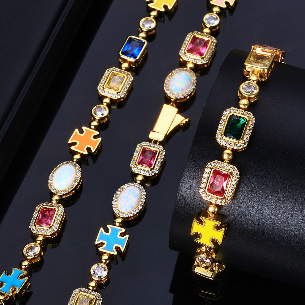 Stacking CZ Chain Necklace & Bracelet Set | Gold or White Gold