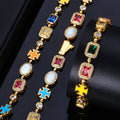 Stacking CZ Chain Necklace & Bracelet Set | Gold or White Gold