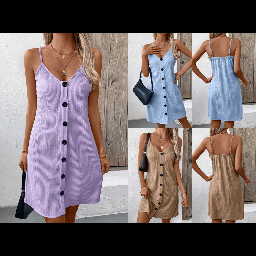 Robe à bretelles unie personnalisée pour femmes