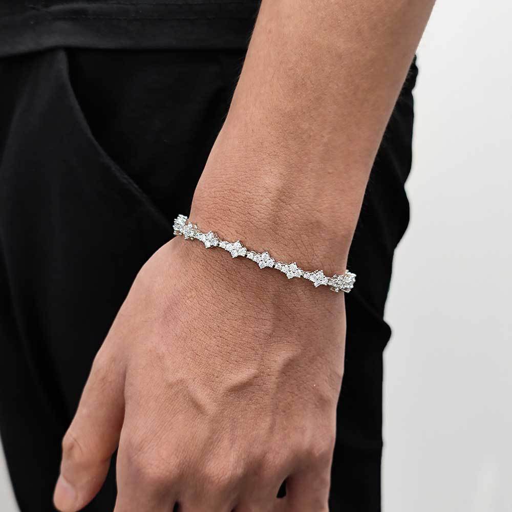 Geometric CZ Tennis Bracelet | Gold or White Gold