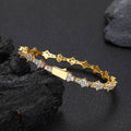 Geometric CZ Tennis Bracelet | Gold or White Gold