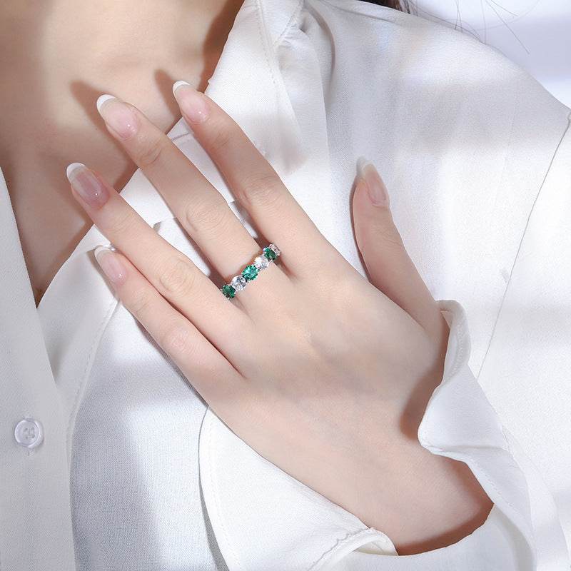 Geometric CZ Stackable Band | Sterling Silver
