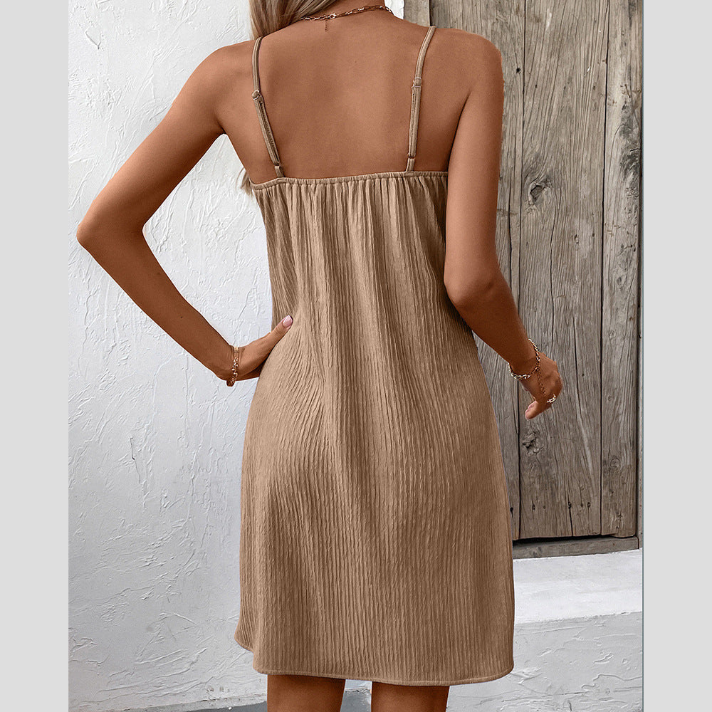 Robe à bretelles unie personnalisée pour femmes