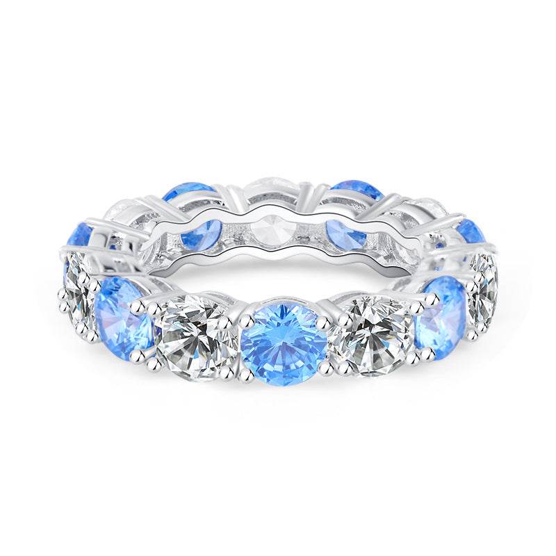 Geometric CZ Stackable Band | Sterling Silver