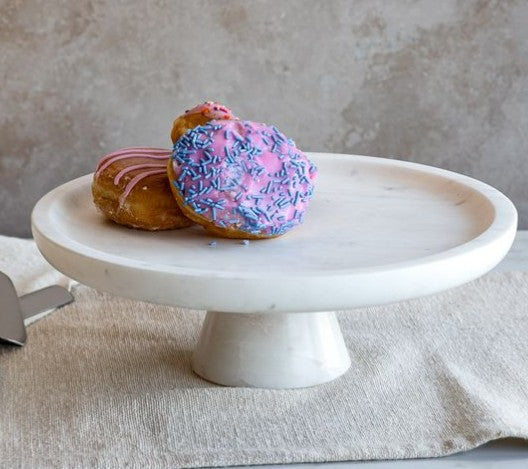 White Marble Cake Stand – 12"
