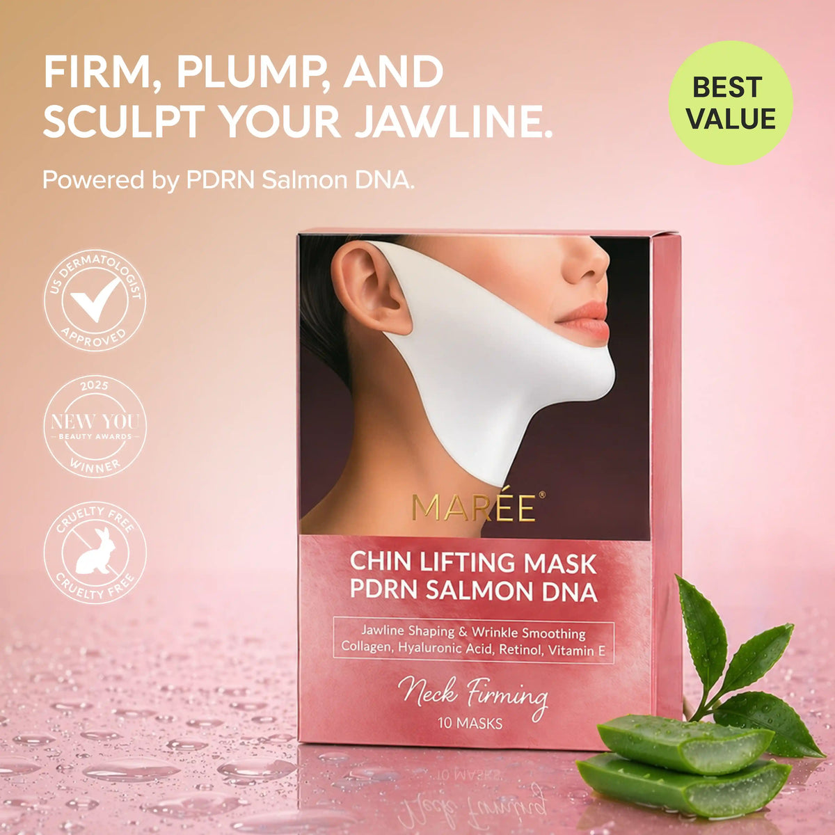 PDRN V-line lifting face mask, 10 pack