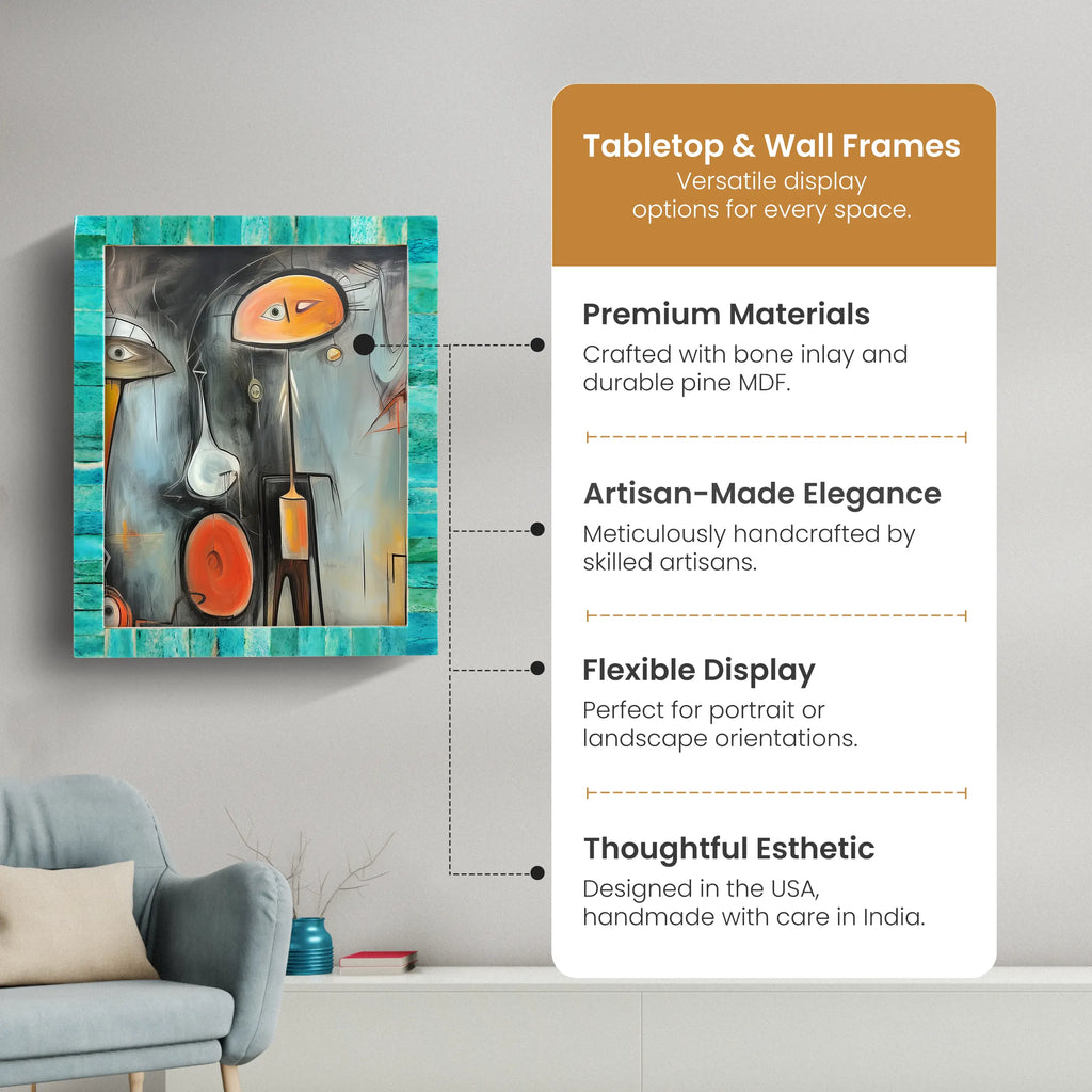 Classic Green Bone Inlay Poster Frame | Multiple Sizes